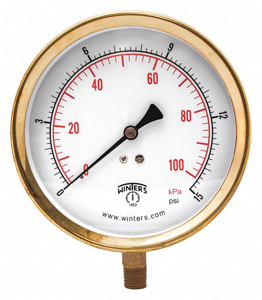K4531 Pressure Gauge 4-1/2 Dial Size Gray