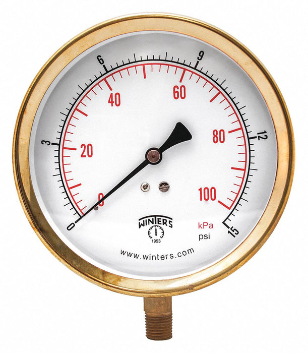 K4531 Pressure Gauge 4-1/2 Dial Size Gray