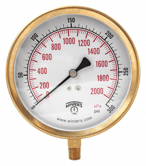 K4531 Pressure Gauge 4-1/2 Dial Size Gray