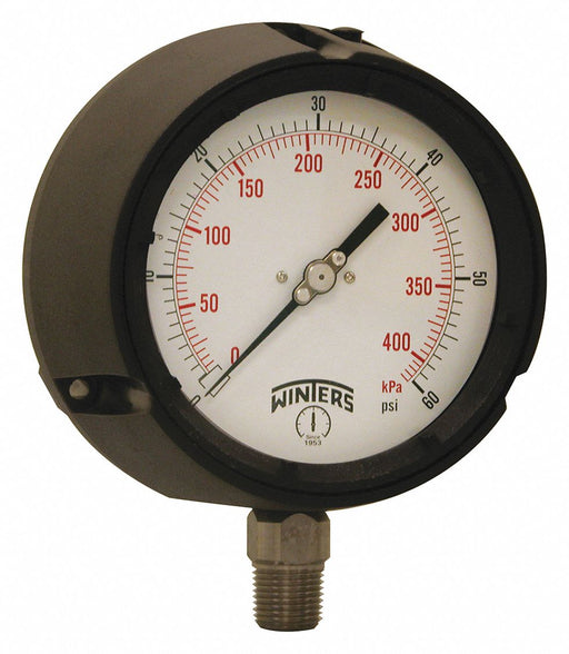 Pressure Gauge 4-1/2 Dial Size Black