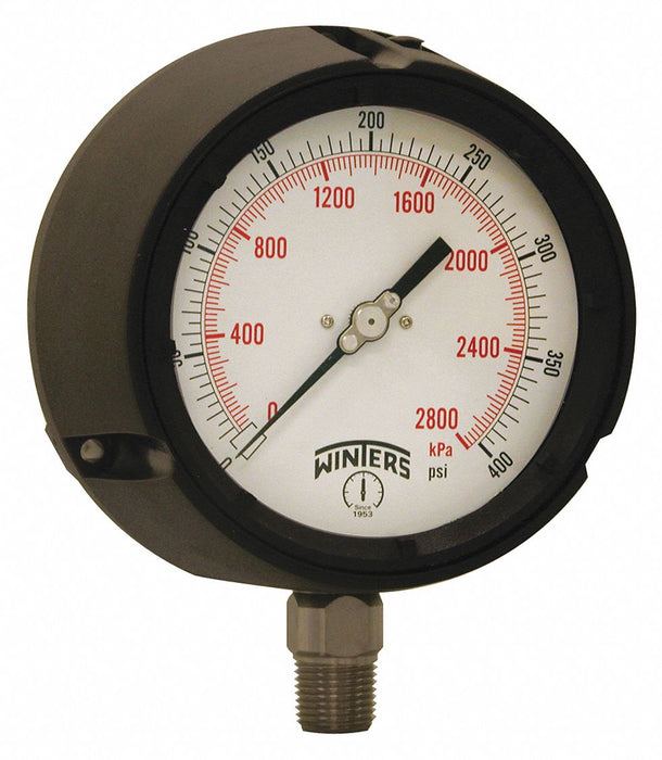 N0226 Pressure Gauge 4-1/2 Dial Size Black
