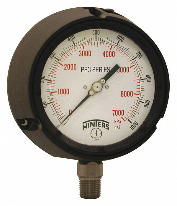 N0142 Pressure Gauge 4-1/2 Dial Size Black