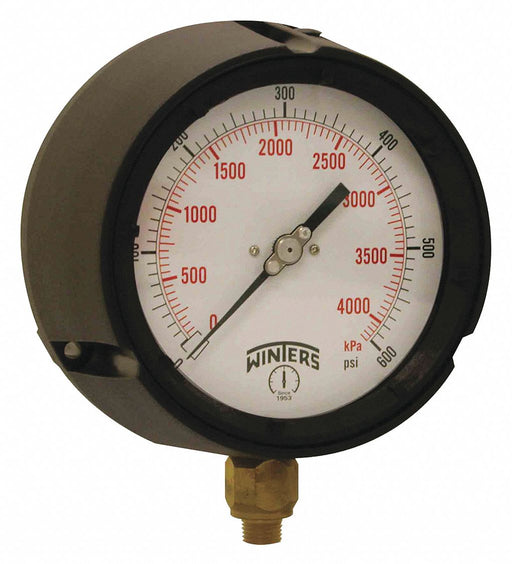 N0236 Pressure Gauge 4-1/2 Dial Size Black