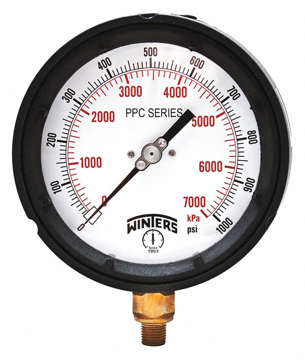 N0236 Pressure Gauge 4-1/2 Dial Size Black