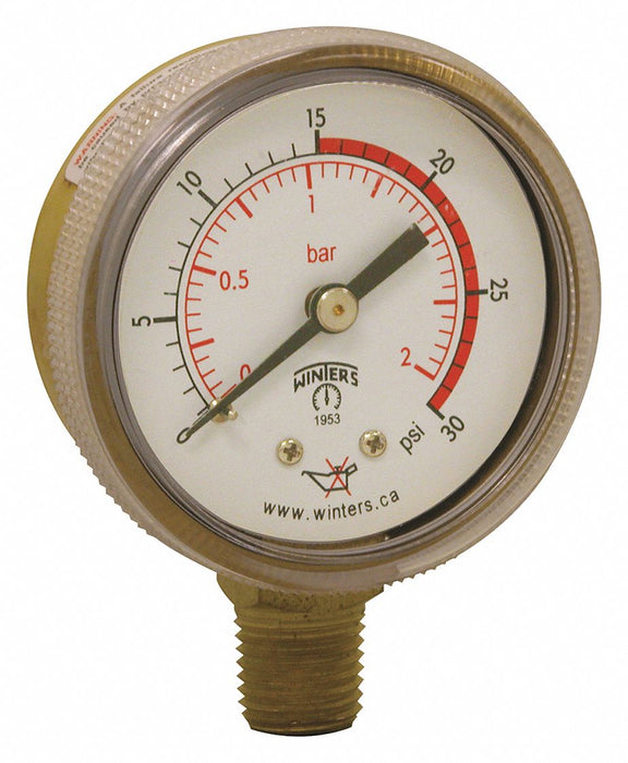 K4562 Pressure Gauge 2 Dial Size Brass