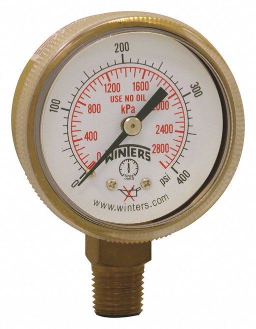 K4562 Pressure Gauge 2 Dial Size Brass