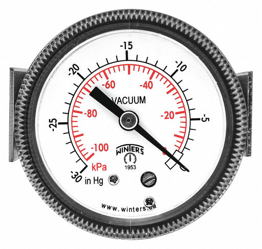 K4522 Vacuum Gauge 2 Dial Size Black