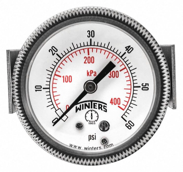 K4522 Pressure Gauge 2 Dial Size Black
