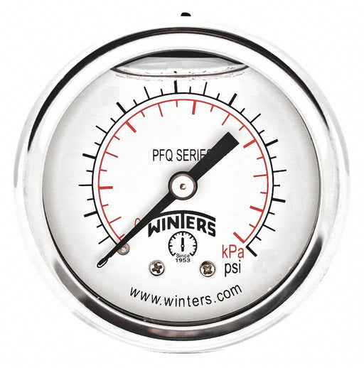 Pressure Gauge 1-1/2 Dial Size Silver