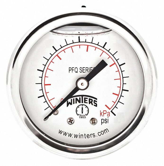 N0235 Pressure Gauge 1-1/2 Dial Size Silver