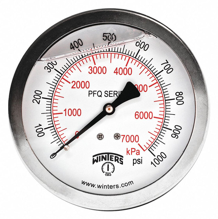 N0232 Pressure Gauge 4 Dial Size Silver