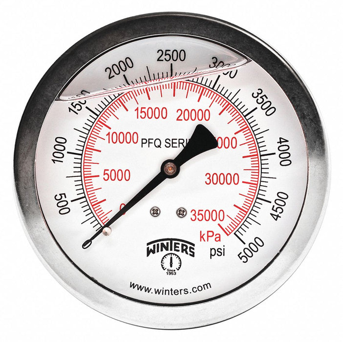N0232 Pressure Gauge 4 Dial Size Silver