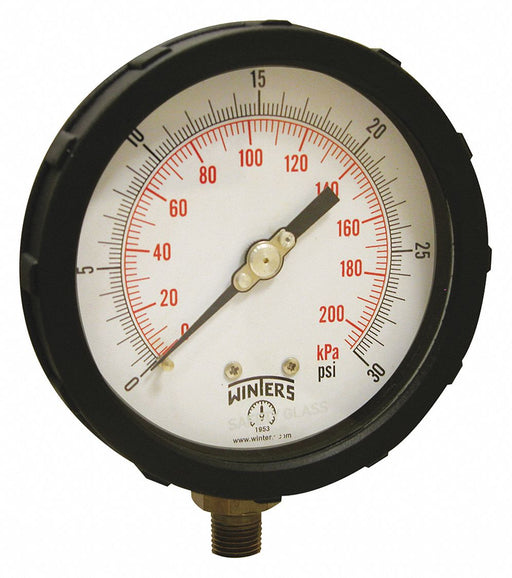 K4215 Pressure Gauge 4 Dial Size Red