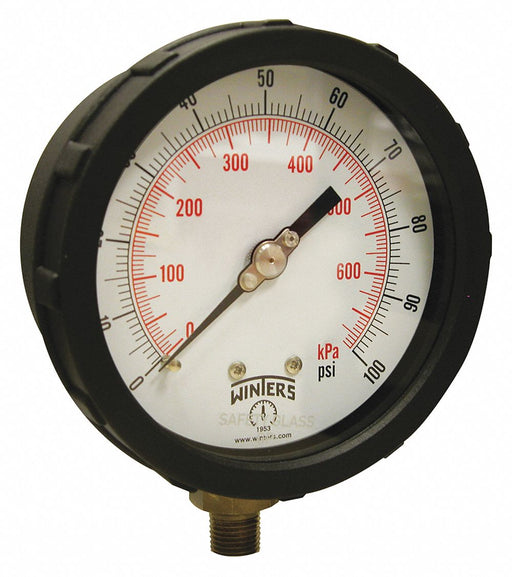 K4215 Pressure Gauge 4 Dial Size Yellow