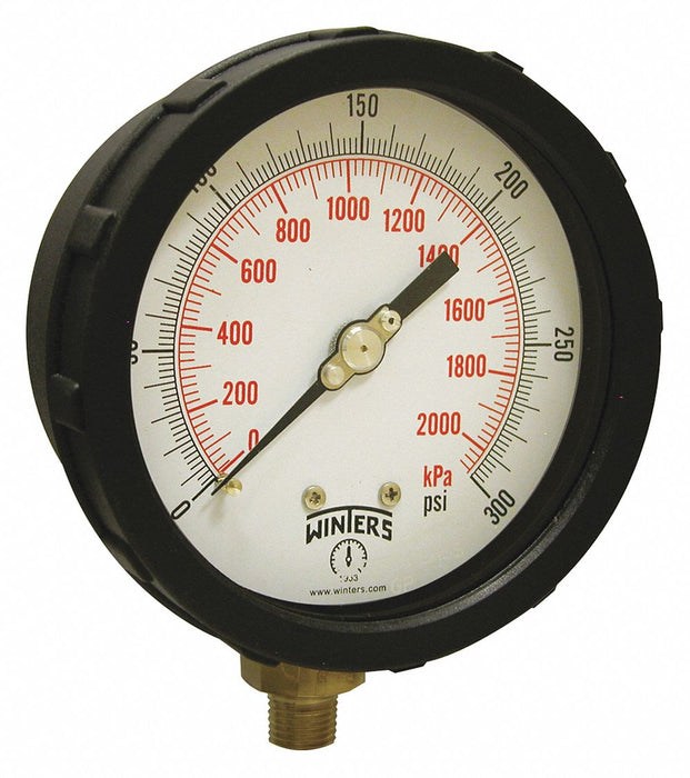 K4215 Pressure Gauge 4 Dial Size Black