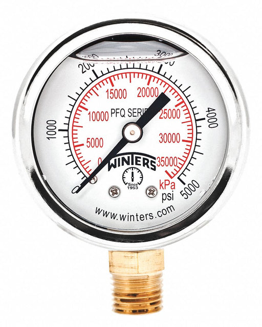Pressure Gauge 2 Dial Size Silver
