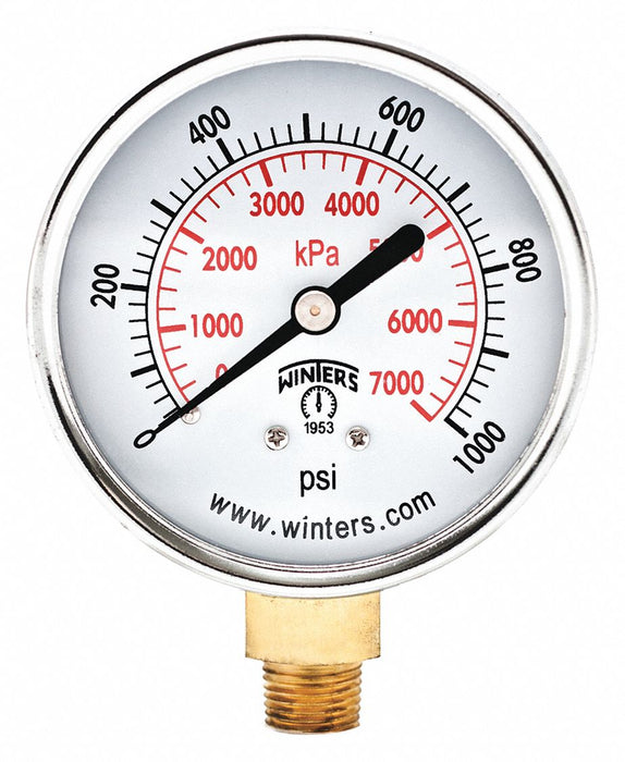 Pressure Gauge 2-1/2 Dial Size Black