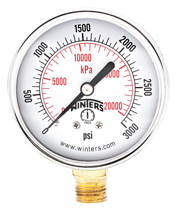 Pressure Gauge 2-1/2 Dial Size Black