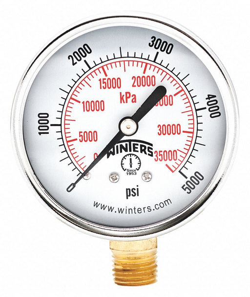Pressure Gauge 2-1/2 Dial Size Black