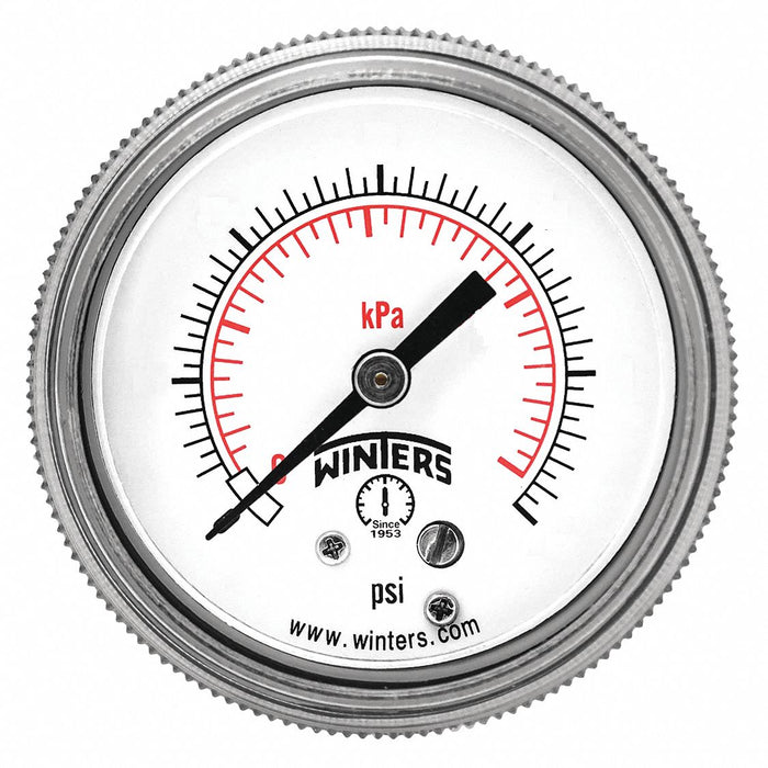 N0175 Pressure Gauge 3-1/2 Dial Size Black