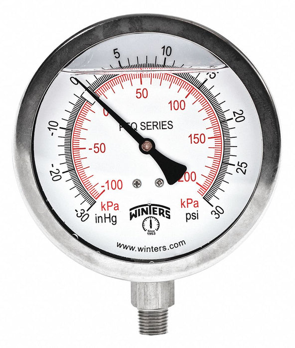 Compound Gauge 4 Dial Size Silver