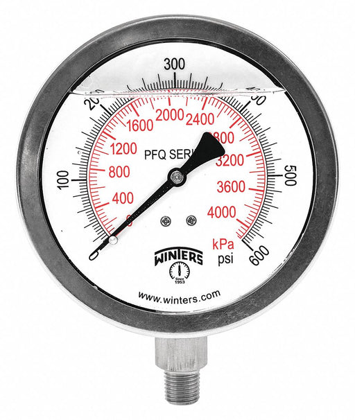 N0154 Pressure Gauge 4 Dial Size Silver