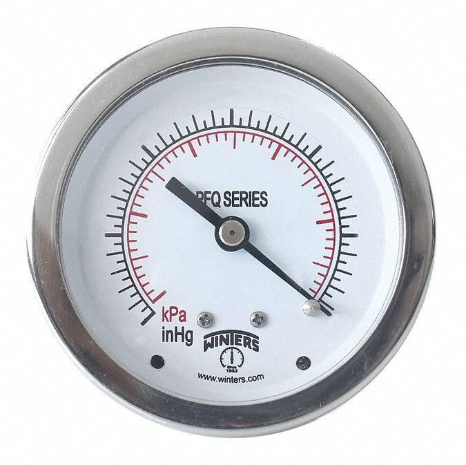 N0149 Pressure Gauge 2-1/2 Dial Size Silver