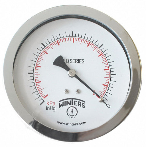 Vacuum Gauge 4 Dial Size Silver