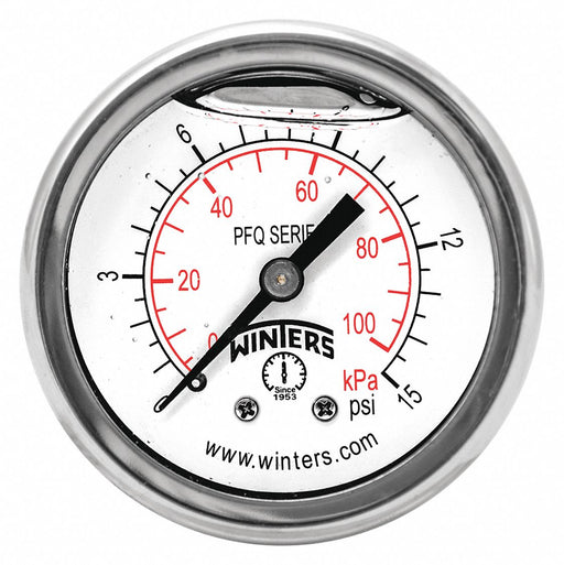 K4540 Pressure Gauge 2 Dial Size Silver