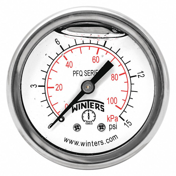 K4540 Pressure Gauge 2 Dial Size Silver
