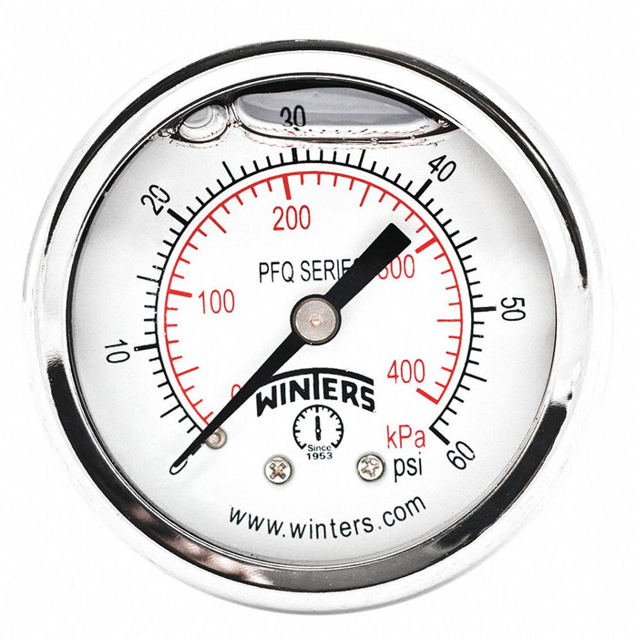 K4540 Pressure Gauge 2 Dial Size Silver