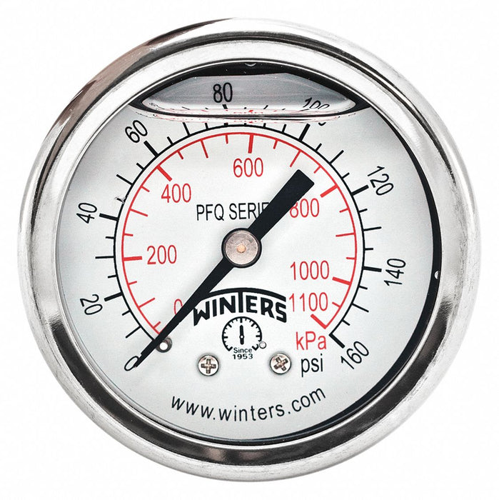 K4540 Pressure Gauge 2 Dial Size Silver