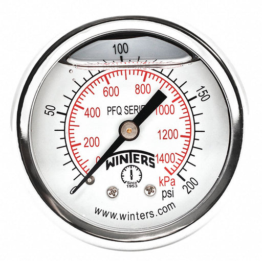 K4540 Pressure Gauge 2 Dial Size Silver