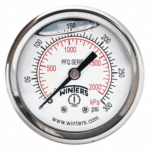 K4540 Pressure Gauge 2 Dial Size Silver