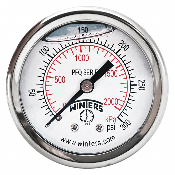K4540 Pressure Gauge 2 Dial Size Silver