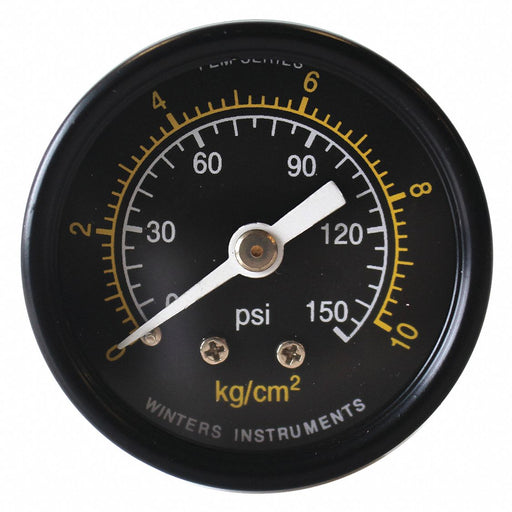 Pressure Gauge 1-1/2 Dial Size Black