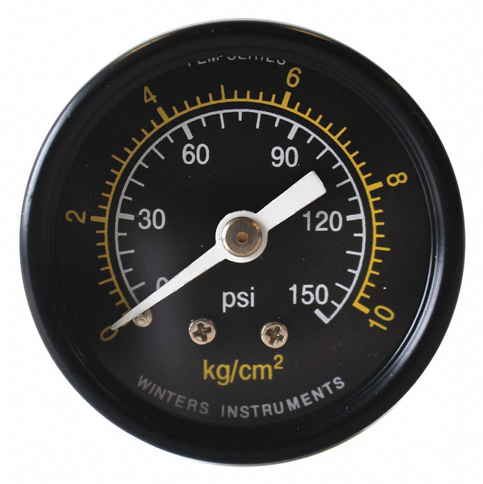 Pressure Gauge 1-1/2 Dial Size Black