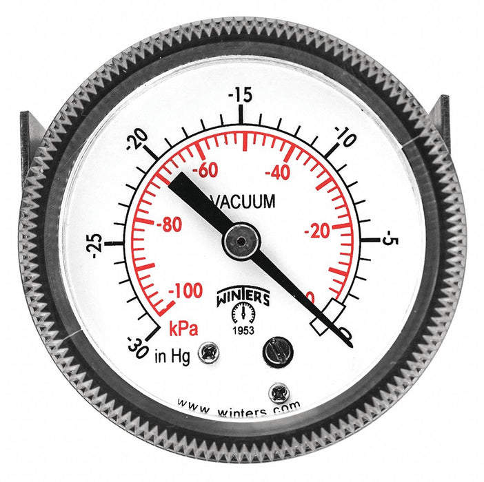 K4523 Vacuum Gauge 2 Dial Size Black