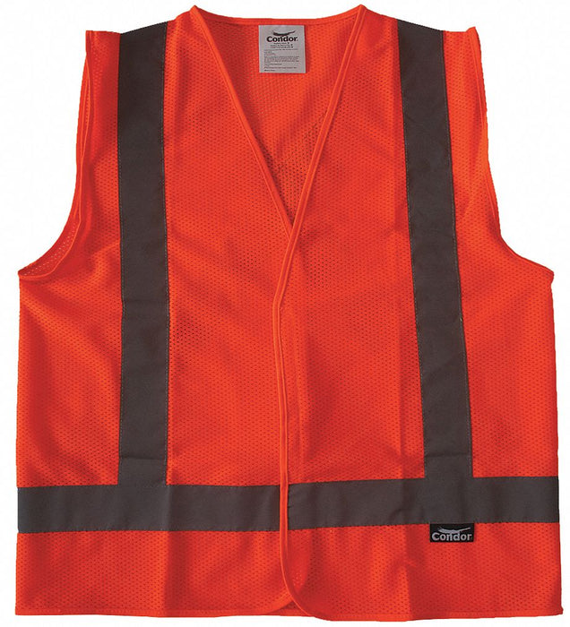 Safety Vest Orange/Red L Hook-and-Loop