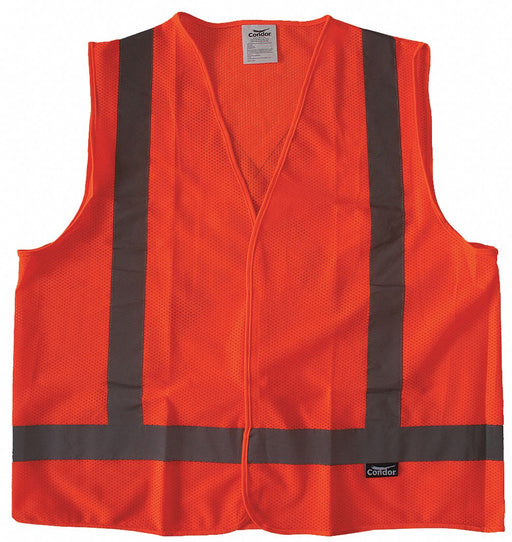 Safety Vest Orange/Red X-L Hook-and-Loop