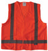 Safety Vest Orange/Red X-L Hook-and-Loop