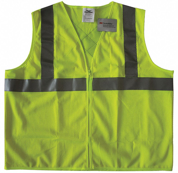 Safety Vest Yellow/Green 2XL Zipper