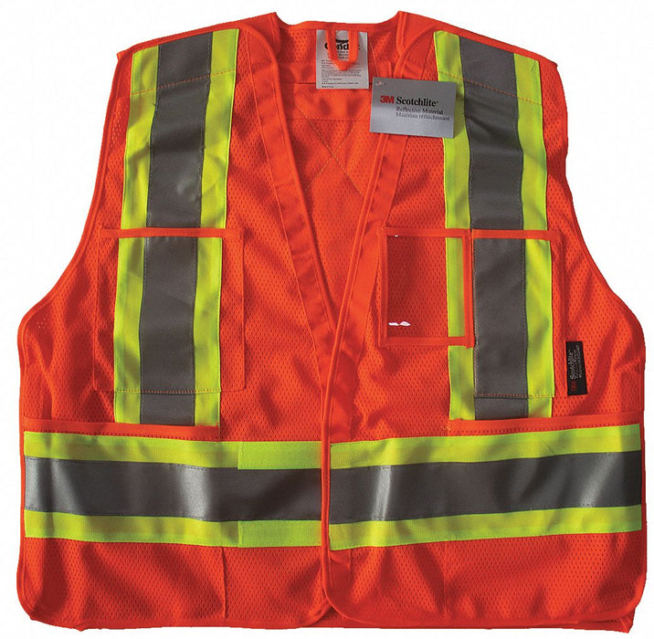 Safety Vest Orange/Red S/M Hook-and-Loop