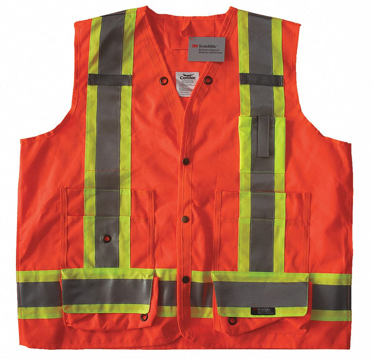 Safety Vest Orange/Red M Snap