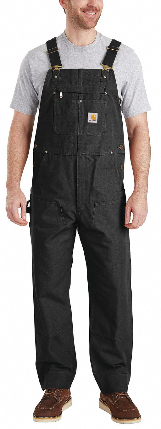 J7523 Bib Overalls 32 Waist Sz 34 Inseam Blk