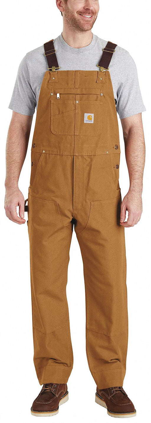 J7523 Bib Overalls 30 Waist Sz 30 Inseam Brn