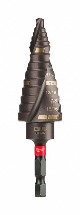 Step Cone Drill 1/2 in to 1in Titanium