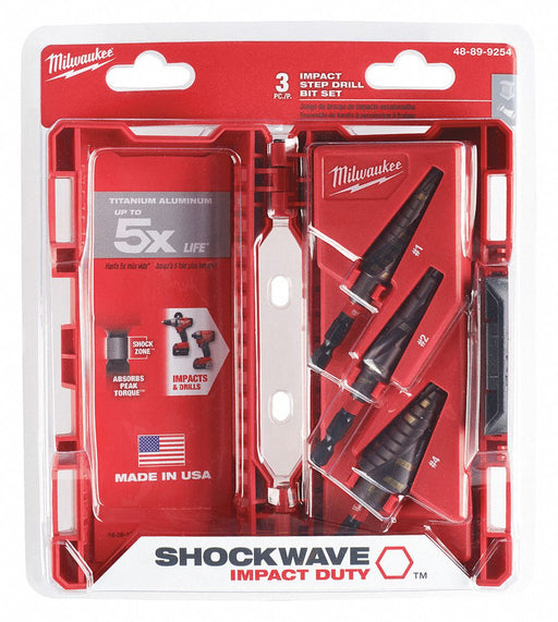 Step Drill Bit Set 1/8 to 7/8 Sz Range