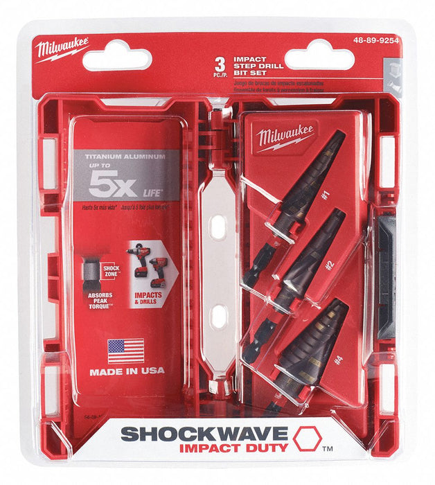 Step Drill Bit Set 1/8 to 7/8 Sz Range