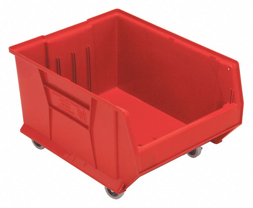 Mobile Hopper Bin Red PP 12 in